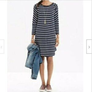 Madewell Cointoss Shirt Dress Navy/White XXS